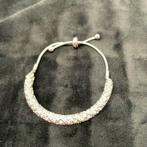 NWOT Silver Swarovski Elements Crystal Cluster Slider Bracelet